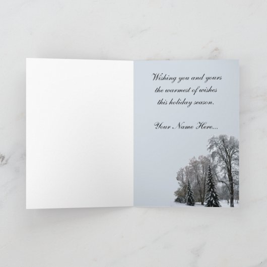冬の森のカード季節のごあいさつカード シーズンカード (内部)