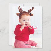 冬の森のキツネとフェスティバルの葉モノグラム シーズンカード (裏面)