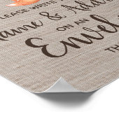 冬の森のキツネ 住所を書く 署名ラベル ポスター (角)