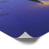 冬の森のキャビンに向かう歩く ポスター (角)