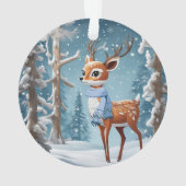 冬の森のクリスマスにかわいい鹿 オーナメント (裏面)