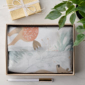 冬の森のクリスマスに水色の鹿 薄葉紙 (ギフト)