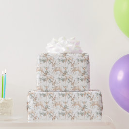 冬の森のクリスマスシカ ラッピングペーパー