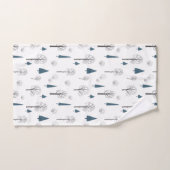 冬の森のクリスマスツリーミニマリストブルー バスタオルセット (ハンドタオル)