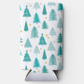 冬の森のクリスマスツリー スリム缶クーラー (正面)