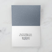 冬の森のクリスマスハスキーと雪だるま カード (内部)