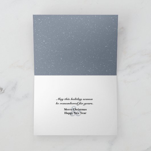 冬の森のクリスマスハスキーと雪だるま カード (内部)