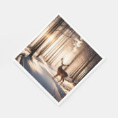 冬の森のクリスマスバック スタンダードランチョンナプキン (角)