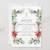 冬の森のクリスマス洗礼または命名式 招待状 (正面)