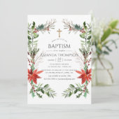 冬の森のクリスマス洗礼または命名式 招待状 (スタンド正面)