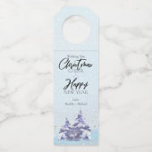 🎁 冬の森のクリスマス ボトルハンギングタグ ボトルネックタグ (正面)
