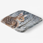 冬の森のクロシカの子 ペーパープレート (傾斜あり)