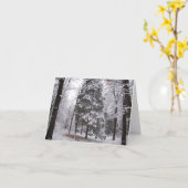 冬の森のグリーティ空白のングカード カード (黄色い花)