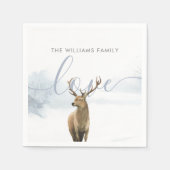 冬の森のシカのホリデー スタンダードカクテルナプキン (正面)