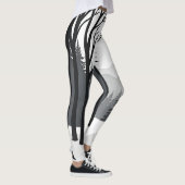 冬の森のシルエット（白黒） レギンス (右)