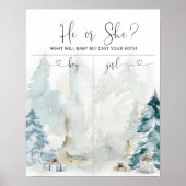 冬の森のジェンダーが男の子または女の子のグラフを明らかにする ポスター (正面)