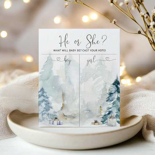 冬の森のジェンダーが男の子または女の子のグラフを明らかにする ポスター