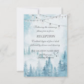 冬の森のストリングライト ウェディングレセプション 招待状 (正面)