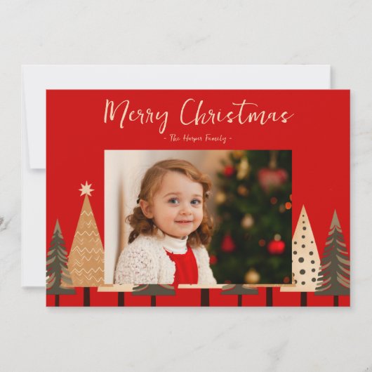 冬の森のニュートラル風景写真クリスマス シーズンカード (正面)