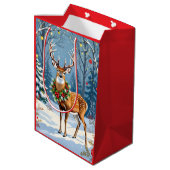 冬の森のフェスティバル鹿 ミディアムペーパーバッグ (裏面アングル)