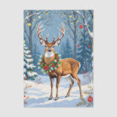 冬の森のフェスティバル鹿 薄葉紙 (正面)
