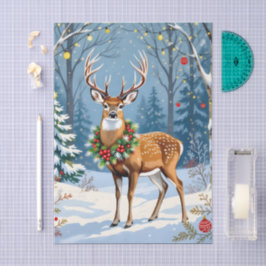 冬の森のフェスティバル鹿 薄葉紙