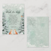 冬の森のフォックスブックのベビーリクエストカード エンクロージャーカード (正面/裏面)