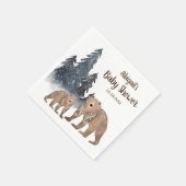 冬の森のベアーズスカンジニュートラル赤ちゃんシャワー スタンダードカクテルナプキン (角)