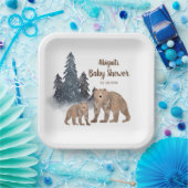 冬の森のベアーズスカンジニュートラル赤ちゃんシャワー ペーパープレート (パーティー)