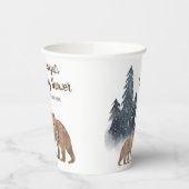 冬の森のベアーズスカンジニュートラル赤ちゃんシャワー 紙コップ (左)