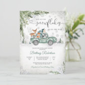 冬の森のベイビーシャワー招待状 招待状 (スタンド正面)