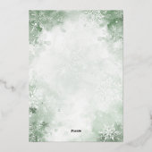 冬の森のベビーその冷たい外の赤ちゃんシャワー 箔招待状 (裏面)