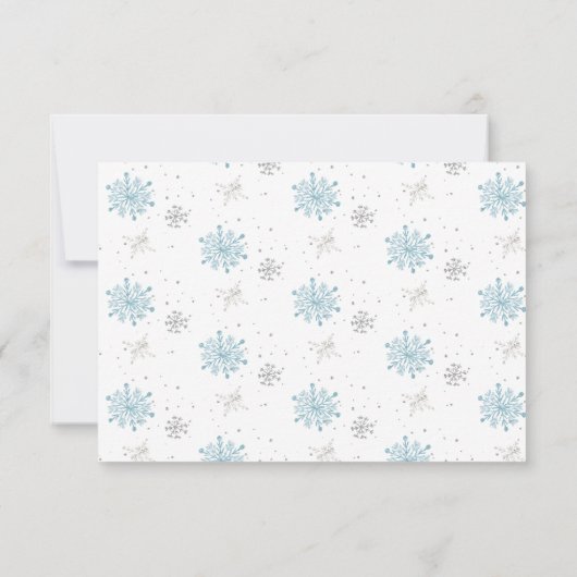 冬の森のベビーその冷たい外シャワー写真 サンキューカード (裏面)