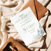 冬の森のベビーの冷たい外の赤ちゃんシャワー 招待状