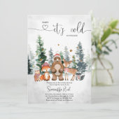 冬の森のベビーシャワー招待状 招待状 (スタンド正面)