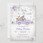 冬の森のベビーシャワー招待状 招待状 (正面)