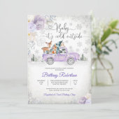 冬の森のベビーシャワー招待状 招待状 (スタンド正面)