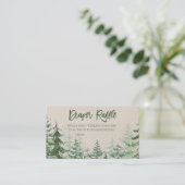 冬の森のベビーシャワー – おむつラッフルカード エンクロージャーカード (スタンド正面)