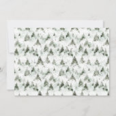 冬の森のベビーベビーシャワー外は寒い 招待状 (裏面)