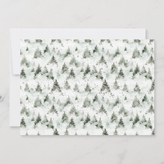 冬の森のベビーベビーシャワー外は寒い 招待状 (裏面)