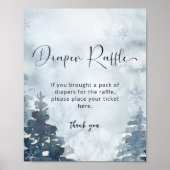 冬の森のベビー冷たい外おむつラッフル ポスター (正面)