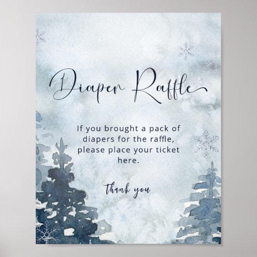 冬の森のベビー冷たい外おむつラッフル ポスター (正面)