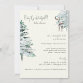 冬の森のベビー冷たい赤ちゃんシャワーII 招待状 (正面)