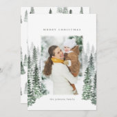 冬の森のホリデーカード シーズンカード (正面/裏面)