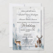 冬の森のホリデー ウェディング 招待状 (正面)