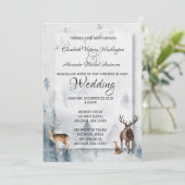 冬の森のホリデー ウェディング 招待状 (スタンド正面)