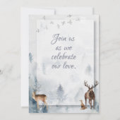 冬の森のホリデー ウェディング 招待状 (裏面)