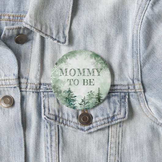 冬の森のママは赤ちゃんシャワー 缶バッジ (インサイチュ)