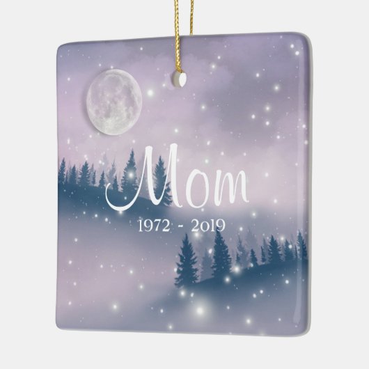 冬の森のメモリのママ写真クリスマス セラミックオーナメント (左)