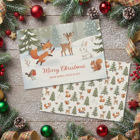 冬の森のメリークリスマス 森の動物たち シーズンカード